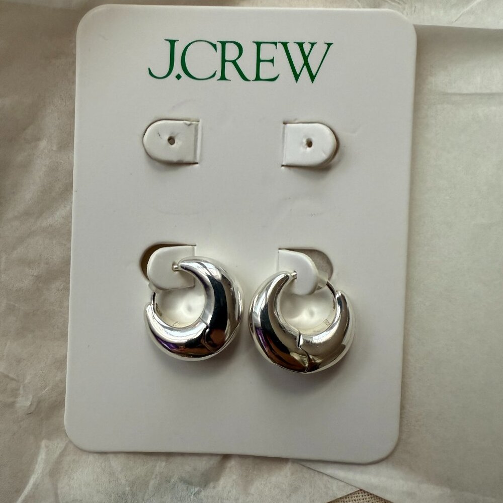 Silver huggie hoop earrings
